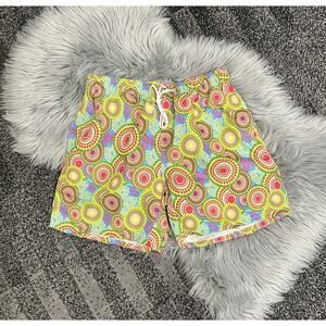 Abstract Men's Lined Swim Trunks Size Large